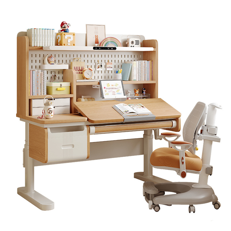 Chairs - Solid wood study table Lifting student