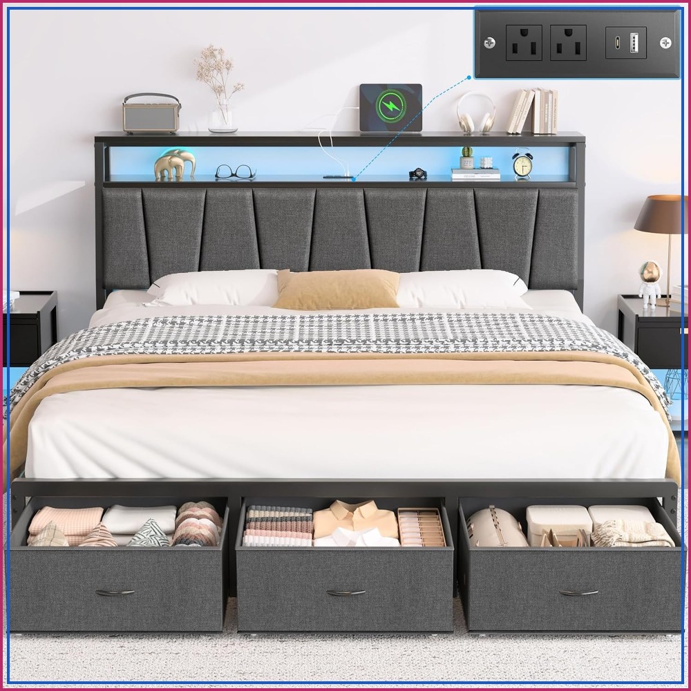 King Size Bed Frame with Stora - đánh giá và giá King Size Bed Frame With Storage Drawers