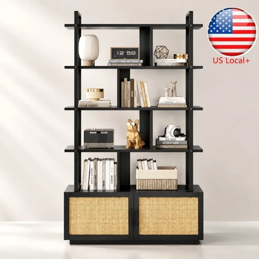 5-Tier Rattan Bookshelf with S - đánh giá và giá Storage