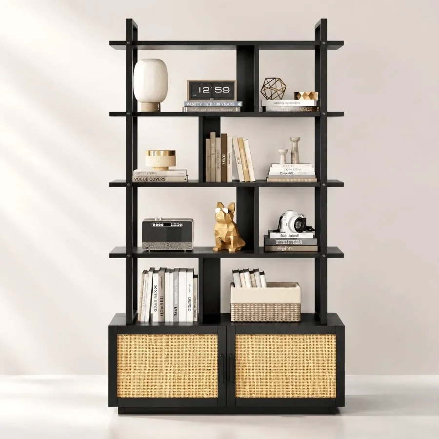 5-Tier Rattan Bookshelf with S - đánh giá và giá Storage