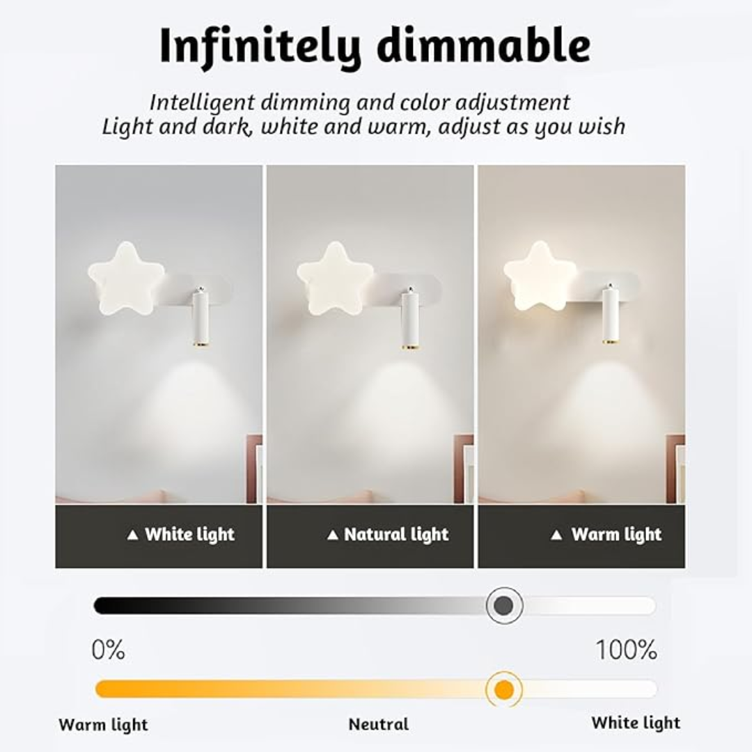 LED Dimmable Wall Lamp Childre - đánh giá và giá Floating Nightstand With Led Light