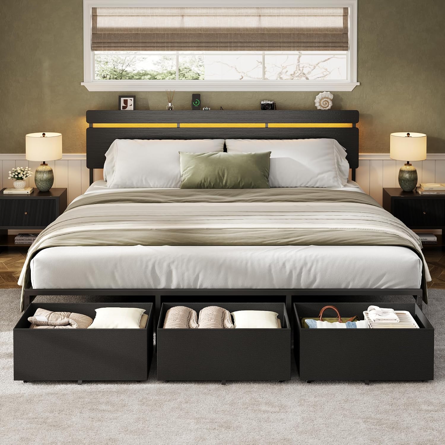 Forestell King Size Bed Frame  - đánh giá và giá King Size Bed Frame With Storage Drawers