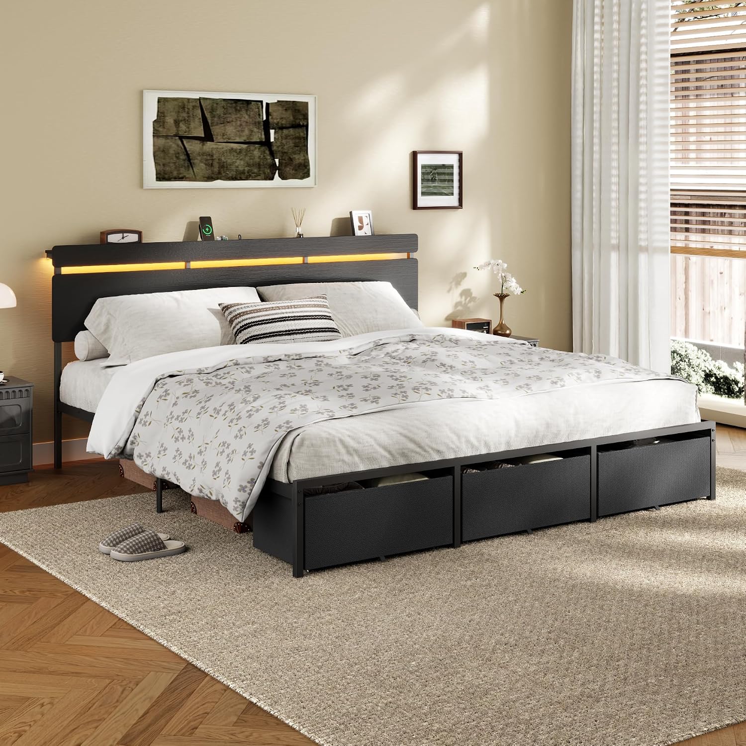 Forestell King Size Bed Frame  - đánh giá và giá King Size Bed Frame With Storage Drawers