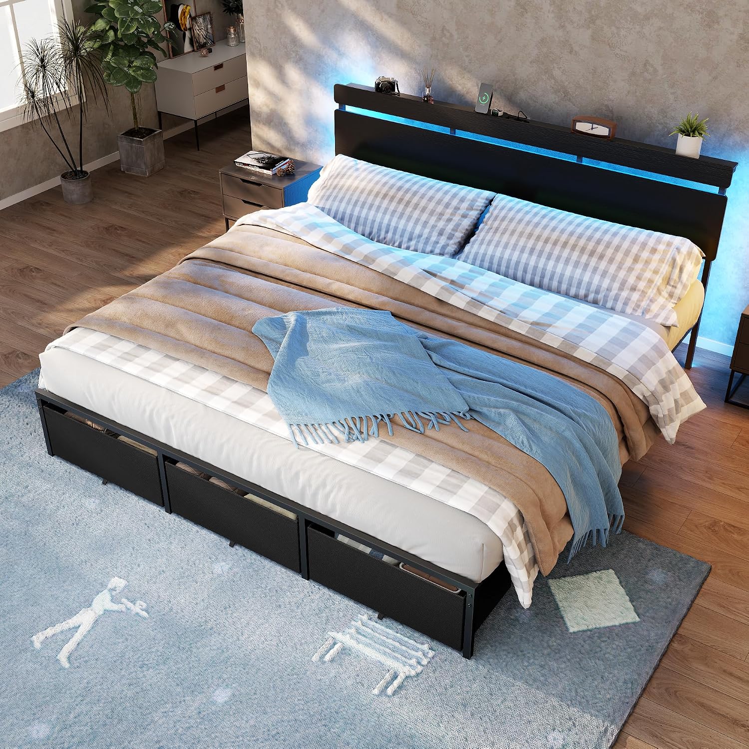 Forestell King Size Bed Frame  - đánh giá và giá King Size Bed Frame With Storage Drawers