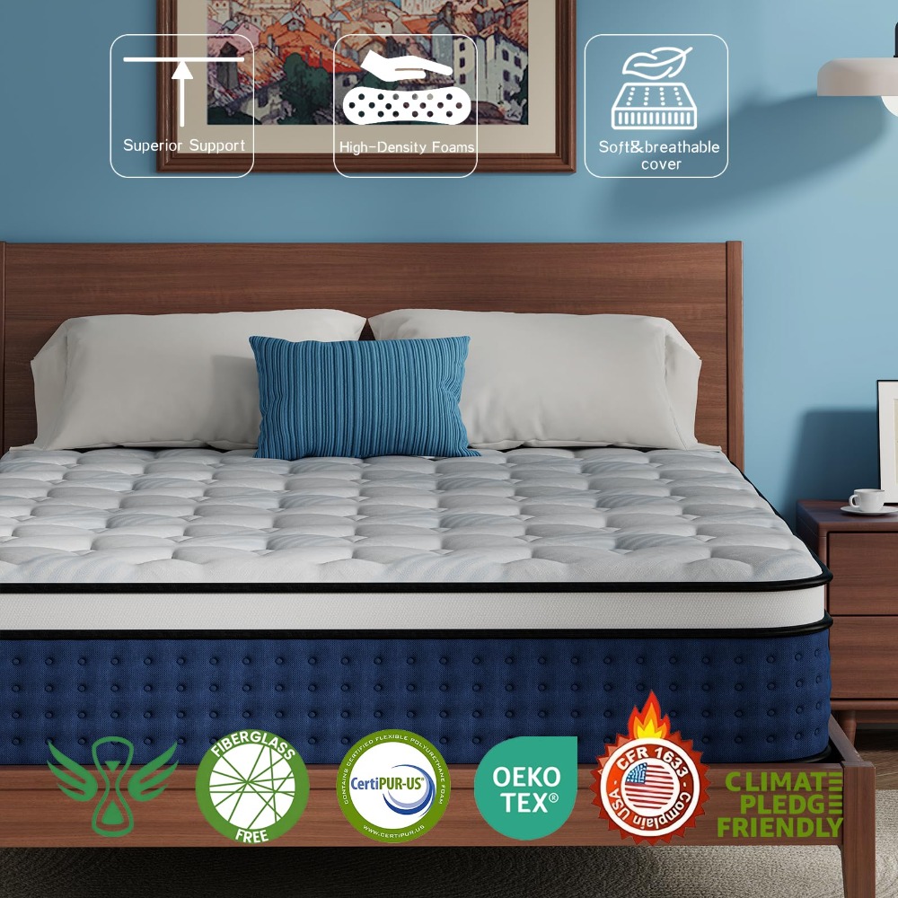 Queen Mattress, 12 Inch Hybrid - đánh giá và giá Memory Foam Mattress In A Box Queen