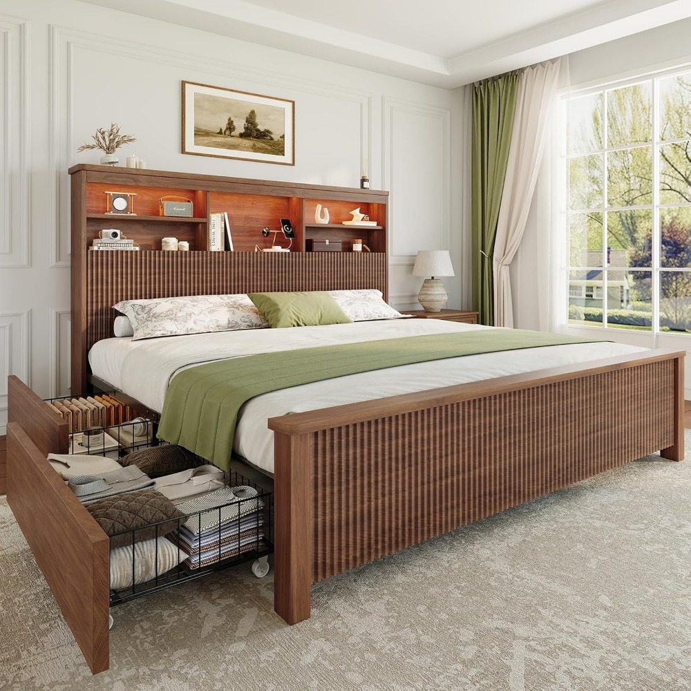 King Size Bed Frame with 4 Sto - đánh giá và giá King Size Bed Frame With Storage Drawers